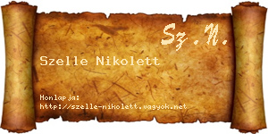 Szelle Nikolett névjegykártya